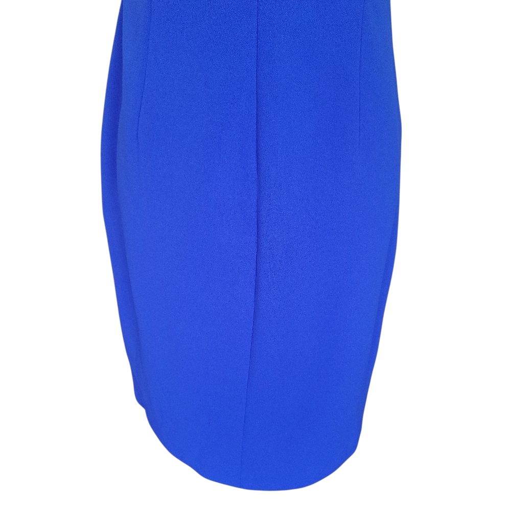 DKNY Royal Blue Midi Ruched Sheath Dress Women's Size 6 - Picture 6 of 11